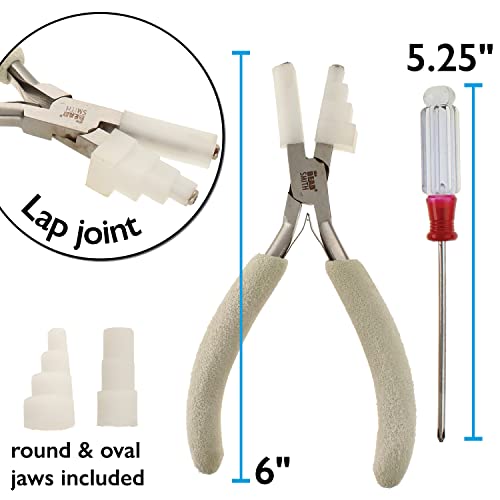 The Beadsmith Stepped Plier with Interchangeable Nylon Jaws - 3-in-1 Tool, 6.25 inches (159mm), Comfort Grip Handle with Double-Leaf Springs - style: Stepped