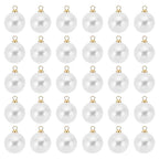PATIKIL Pearl Charm, 100pcs Pearl Beads Faux Pearl Pendant Charm DIY for Jewelry Making Bracelets Earrings Necklace Crafts - color: Golden White, size: 14mm