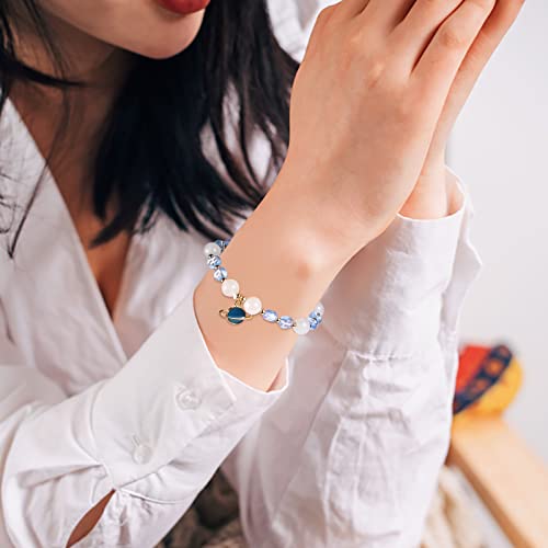 BEEFLYING 1480Pcs Transparent Acrylic Alphabet Beads Flat Round Disc Coin A-Z White Letter Beads Clear Spacer Beads Charms for DIY Friendship Boho Bracelet Souvenir Jewelry Crafts Making (Sky Blue) - color: Deep Sky Blue