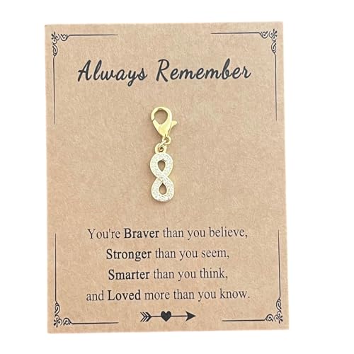 AMOBESTER Gold Infinity Symbol Clip on Charms with Cubic Zirconia Sparkling Infinity Sign Pendant, Lobster Clasp for DIY Bracelet Necklace Making