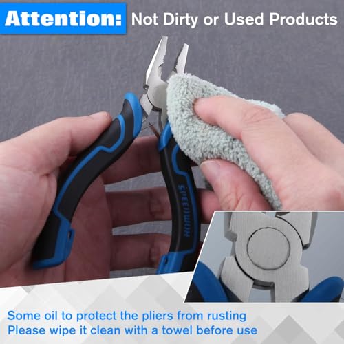 SPEEDWOX 5-Inch Mini Combination Pliers for Jewelry Making Mini Lineman's Plier with Cutter Jewelry Plier Screw Extractor Pliers Screw Removal for Cutting Wire Pulling Nails - style: Combination Pliers