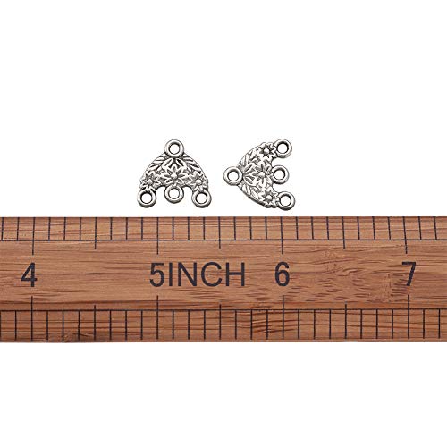 Mega Pet 20pcs Tibetan Silver Hat Chandelier Component Links Charm Pendant Connectors with 3 Holes for Multi Layers Dangle Earring Bracelet Necklace Jewelry Making - color: Antique Silver, Hat