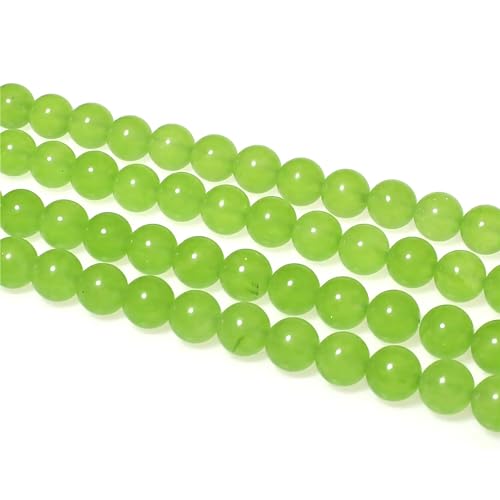 MJDCB Stone Beads 6mm 60pcs Round Fruit Green Jade Loose Gemstone Bead Charms for Jewelry Making Bracelet Necklace Earring Pendant - color: Fruit Green Jade, size: 6mm