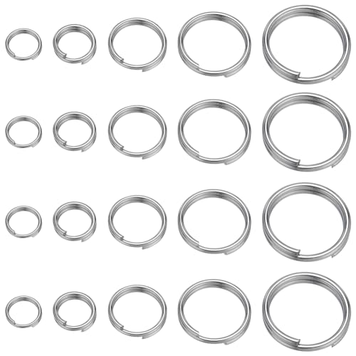 SUNNYCLUE 1 Box 400pcs Metal Split Rings 304 Stainless Steel Open Jump Ring Jumping Rings Bulk Double Loop Jump Rings Keychain Rings for Jewelry Making Accessories DIY Earrings Bracelet Necklace - color: Stainless Steel Color, size: 5/6/8/10/12mm