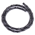 GEM-Inside 30Pcs 5x12mm Natural Black Brazil Stone Agate Plant Bamboo Knot Bone Charms Beads for Jewelry Making Power Energy Chakra Stone Beads - color: Black Brazil Agate