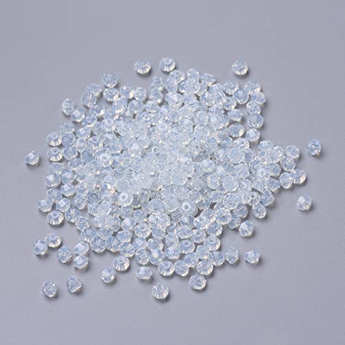 Perlin Preciosa Bohemian 3mm Crystal Glass Beads 100 pcs Czech Bicone Colorful Mix Beads for DIY Jewelry Making Double Cone Bead Bracelet Earring Necklace Crafting (White Opal) - color: White