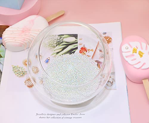 UV Resin Bubble Beads Penta Angel 100g 0.4 to 3mm No Hole Round Clear Tiny Miniature Water Droplet Bead Fillers for DIY Shaker Resin Molds Pendant Jewelry Making (Clear)