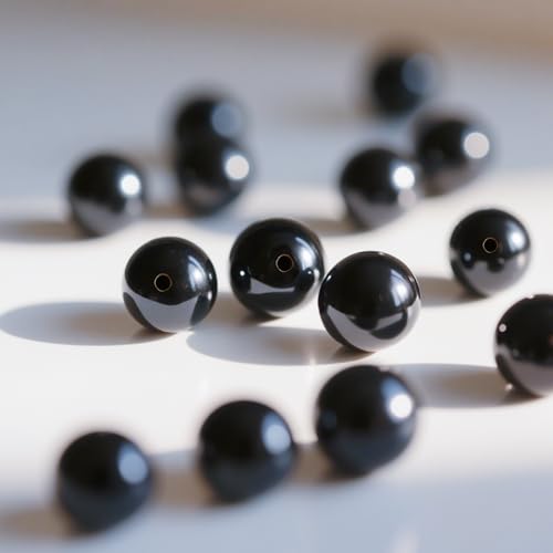 Laopottbeads 800 Pcs Black 8MM Pearl Beads for Jewelry Making Round Pearl DIY Kit for Bracelets, Earrings, Necklaces & Anklets - color: Black, size: 8 mm, 800 pcs