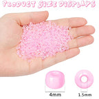 2200Pcs Glass Seed Beads Bulk, 4mm 6/0 Pony Beads Bulk for Jewelry Making Mini Spacer Beads Loose Beads Craft Small Glass Seed Beads for DIY Bracelet Wrist (Pink AB) - color: Pink AB