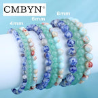 2/3-Pieces 4mm 6mm 8mm Natural Crystal Gemstone – Handmade Reiki Energy Healing Stretch Bracelets Jewelry for Yoga, Meditation, Unisex - color: 3 Pieces (AgalmatoliteJasper&BlueSpot&GreenAventurine), size: 8mm