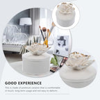 DECHOUS Small Ceramic Trinket Box with Lid - Jewelry Organizer Case for Women Girls Storage Ring, Earrings, Necklace - Gifts for Mother's Day Birthday Anniversary
