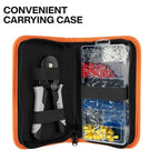 Klein Tools 34060 Ferrule Crimping Tool Set with Ratcheting Square Crimper Pliers, 1200 Wire Terminals (10-22 AWG), and Soft Carrying Case for Electrical Applications - size: Crimper w/ Terminals