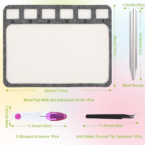 EuTengHao Bead Design Boards Mats with Bead Scoop Soft Stable Beading Mat Jewelry String Beading Needles Jewelry Organizer Tray for Jewelry DIY Making of Bracelets Necklaces Craft Supplies Tools