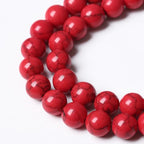 180PCS 4mm Natural Stone Beads Red Turquoise Gemstone Round Loose Beads for Jewelry Making 32" 2 Strand Crystal Energy Stone Healing Power DIY Bracelets - color: Red Turquoise Beads, size: 4mm(2 strands)