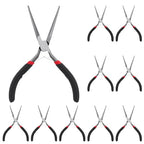 10 PCS 6 Inch Extra Long Needle Nose Pliers, Mini Precision Jewelry Pliers with Comfort Grip, Needle Nose for Jewelry Making, Repair, Crafts