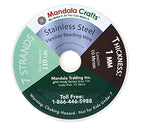 Mandala Crafts 7 Strand Beading Wire for Jewelry Making - 32 FT 18 Gauge Stainless Steel Braided Tiger Tail Wire for Bead Stringing - size: 7 Strands 18 Gauge 1MM 32FT