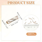 uxcell 1500Pcs Glass Bugle Seed Beads, 6x2mm Mini Long Tube Seed Beads Tube Loose Glass Seed Spacer Bead for DIY Earring Bracelets Necklace Jewelry Making Embroidery, Champagne - color: Champagne