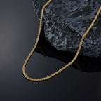 Fiusem Black Wheat Chains for Men and Women, 2/2.5/3/4/5mm Stainless Steel Necklace Chain, Mens Necklace Jewelry Gift 16-28 Inch - size: 24 Inches, style: Gold 2.1MM