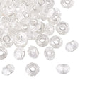 100pcs 14mm Large Hole Glass Beads - Clear European Lampwork Loose Spacer Beads for DIY Craft Snake Chains Charms Bracelet Necklace Earring Making - Hole: 5mm - color: Clear