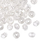100pcs 14mm Large Hole Glass Beads - Clear European Lampwork Loose Spacer Beads for DIY Craft Snake Chains Charms Bracelet Necklace Earring Making - Hole: 5mm - color: Clear