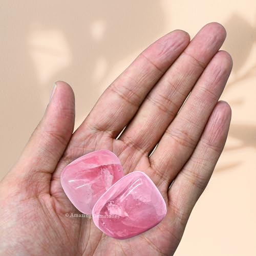 Amazing Gemstone Star Rose Quartz Crystal Tumbled Stones Polished Rocks - Natural Gem Stones for Healing - DIY Crystals for Protection (1 Piece) - color: Star Rose Quartz