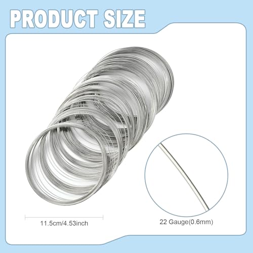 1 Set Carbon Steel Memory Wire, 0.6mm Platinum Bangle Bracelet Memory Beading Wire, Jewelry Making Accessories for Art Creation Necklace Ring Earring DIY Crafts Making, 22 Gauge