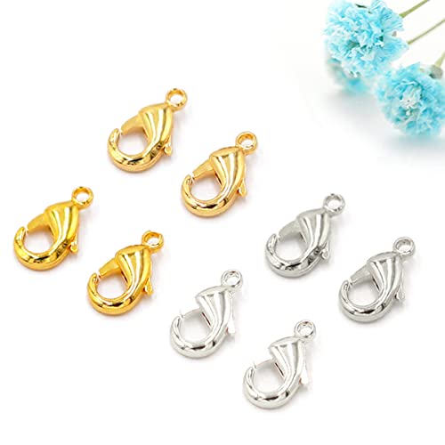 500 Pieces Set Lobster Claw Clasps 100 Lobster Clasps 400 Open Jump Rings for Jewelry Making Bracelet Necklace DIY Jewelry Making Findings Crafts Fastener Hook (Gold) - color: Gold