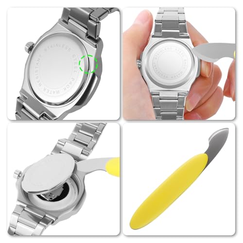 4 PCS Professional Watch Back Removal Tool，Pry Back Case Opener， Battery Replacement Set, Watch Repair Kits
