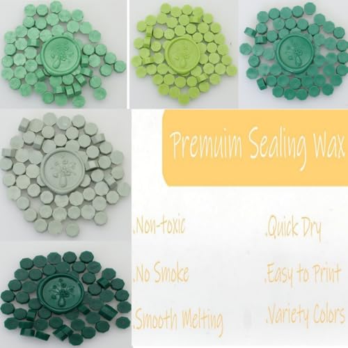 250Pcs Green Mix Sealing Wax Beads for WaxSeal Stamp, Green WaxSeal Beads Set with 5 Colors Perfect for Gift Sealing, Letter Wax Sealing (250, Green Mix) - color: Green Mix