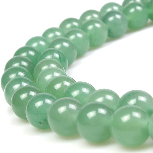 MJDCB Natural Stone Beads Green Aventurine Round Loose Beads for Jewelry Making DIY Bracelet Necklace (10mm) - color: Aventurine, size: 10mm