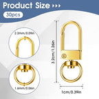 30 Pieces Lobster Claw Clasps Gold Swivel Snap Hooks, Metal Lobster Clasp Keychain Swivel Lanyards Snap Hooks Key Chain Hooks for Jewelry Making Purse Bags Keychain Clasp Connector Art Crafts
