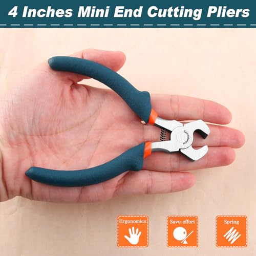 SPEEDWOX Mini End Nipper Pliers 4-Inch End Cutting Pliers Small Jewelry Making Pliers Convex Shoulder Thin Precision Wire Cutters for Cutting Jewelry Wire Nails Pulling Beading Hobby Work Craft - style: Wire Cutters
