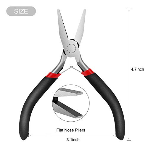 Flat Nose Pliers for Jewelry Making, Mini Wire Cutters for Bending Straightening Ring Opening, 5 Inch, Black - style: Flat Nose Pliers