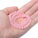 AD Beads Natural Gemstone Round Loose Beads 15" for Bracelet Necklace Earrings Jwelery Making Crafts DIY (4mm, Rose Quartz) - color: Rose Quartz, size: 4mm