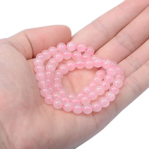 AD Beads Natural Gemstone Round Loose Beads 15" for Bracelet Necklace Earrings Jwelery Making Crafts DIY (4mm, Rose Quartz) - color: Rose Quartz, size: 4mm