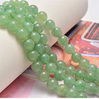 NCB 100pcs 6mm Natural Stones Round Gemstone Round Loose Stone Beads with Elastic String and Beading Needle for Jewelry Making Bracelet Necklace Earrings DIY Crafts (Green Aventurine, 6mm 100Beads) - color: Green Aventurine, size: 6mm 100Beads