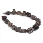 Natural Smoky Quartz Crystal Nugget Raw Graduated Beads Strand 2mm Hole Drilled - color: Smoky Quartz