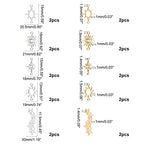 DICOSMETIC 20Pcs 5 Styles Star Link Charms Stainless Steel Link Pendnats Golden Hollow Sun Link Connector with Double Loops for DIY Jewelry Making, Hole: 1.4~1.8mm