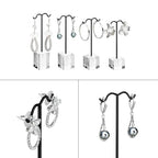 MOOCA Jewelry Display Set, Necklace Display Bust, Earring Organizer, Ring Holder Stand for Showcase and Store, Premium Fabric - color: 4) 9 piece. Black Velvet