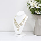 MOOCA 2 Pcs Deluxe Medium Necklace Chain Jewelry Display Holder, Jewelry Stand, Necklaces Display Mannequin Bust Stand, White Faux Leather - color: 1) Whit Faux Leather, 2 pieces