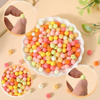 1 Box 500Pcs Round Matte Beads Opaque Acrylic Beads 8mm Ball Frosted Orange Imitated Silicone Bubblegum Smooth Rubberized Spacer Loose Bead for Jewelry Making Bracelet Necklace DIY Crafts - color: Orange