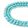 Cheriswelry 3Strands 4-9mm Natural Turquoise Beads Strands Round Natural Howlite Gemstone Beads Gemstone Loose Spacer Beads for DIY Earring Bracelet Necklace Jewelry Making - color: Natural Howlite