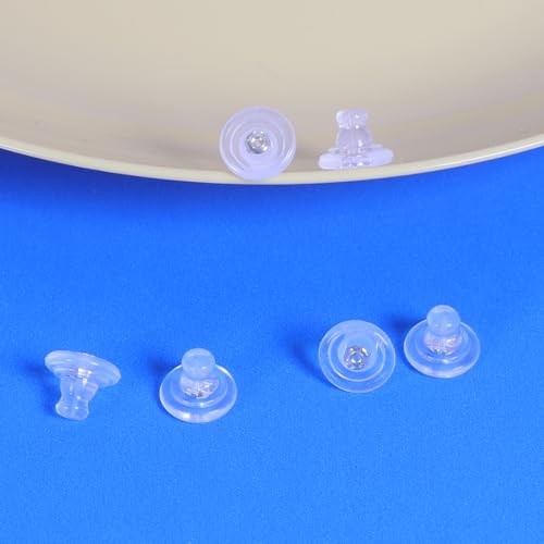 20pcs 14K Gold & Silver Locking Secure Earring Backs for Studs, Hypoallergenic Silicone, No-Irritate Earring Stopper - color: Gold & Silver
