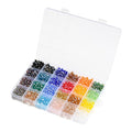 Stiesy 1008pcs/box Transparent Glass Faceted Rondelle Beads 5mm, 24 Colors AB Plated Crystal Glass Beads for Beading Bracelet Necklace Jewelry Making DIY Crafts - color: Rondelle-24 Color-1008Pcs/box