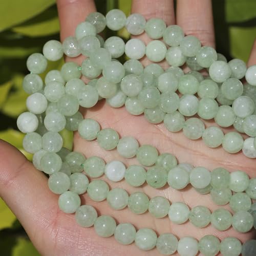 Natural Stone Beads Green Burmese Jade 8mm Polished Round Smooth Gemstone Beads for Jewelry Making Supplies 15 Inch(45Beads) - color: Green Burmese Jade 8mm-45pcs