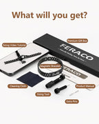 Feraco Magnetic Hematite Bracelets for Men,Titanium Steel Link Bracelet Men's Personalized Jewelry Birthday Gift for DAD Father Husband Boyfriend - color: Daddy