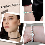 SUNNYCLUE 1 Box 90Pcs White Cross Beads Mini Small Synthetic Turquoise Stone Cross Bead Tiny Pocket Crosses Easter Holiday Crucifix Loose Spacer Beads for Jewelry Making Beading Supplies DIY Crafts - color: 90Pcs 10/16/20mm White Cross Beads
