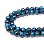 MJDCB Stone Beads 8mm 43pcs Round Sky Blue Tiger's Eye Loose Gemstone Bead Charms for Jewelry Making Bracelet Necklace Earring Pendant - color: Sky Blue Tiger's Eye, size: 8mm