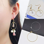 80pcs Beading Hoop Earrings for Jewelry Making,Round Beading Hoops Earrings Bulk Triangle Teardrop Earring with Hoop for DIY Craft Earring Making - color: Gold K and White K 1