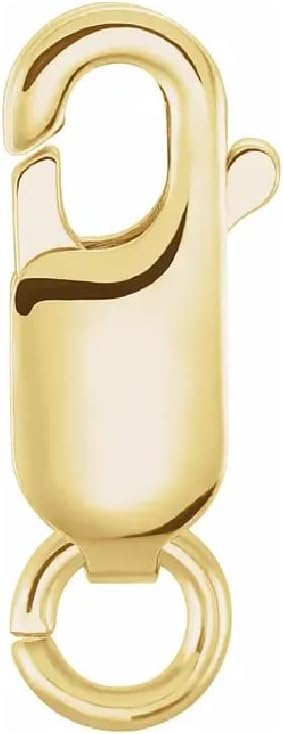 Single 14K Solid Yellow Gold Lobster Catch Lock Replacement for Necklaces, Bracelets or Jewelry Making | Lobster Claw Clasp with Open Jump Ring | #1 X-Small 7x2.7mm Made in Italy (1 Piece)